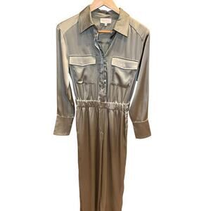 Nordstrom Brand, MELLODAY Long Sleeve Stain Utility Jumpsuit in Olive Size Small